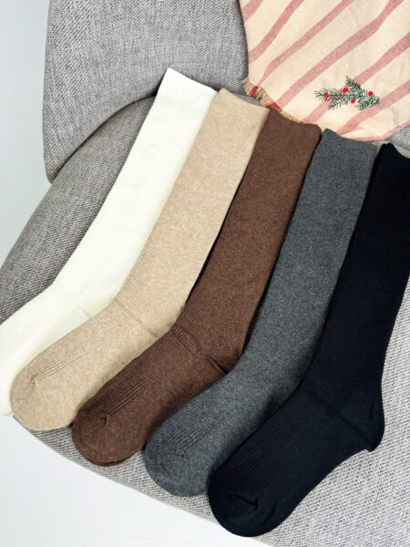 Kaschmir-Kniestrümpfe in Basic-Farben