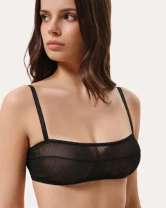 Basic-Top aus Netzstoff - Schwarz