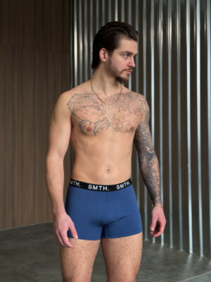 Blaue Herren-Boxershorts mit sportlichem Bund