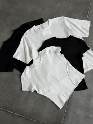 Set aus 4 Baumwoll-Kurzarmshirts
