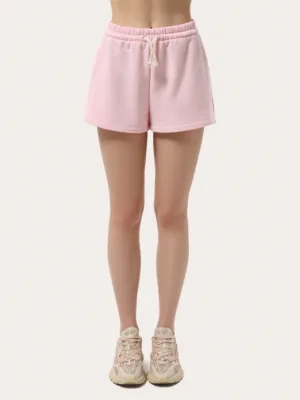 Rosa Basic Shorts aus Dreifaden-Sweatstoff