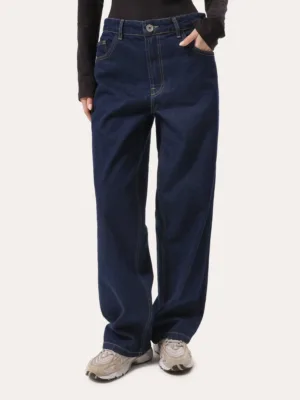 Damenjeans mit geradem Schnitt – dunkelblau